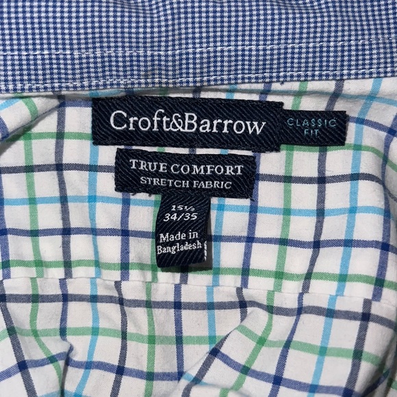 15 1/2 Croft & Borrow Classic Fit True Comfort Stretch Fabric Button Down - Picture 2 of 4